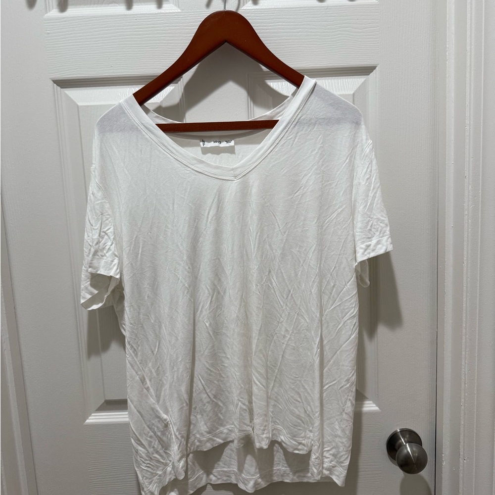 Mango White Short Sleeve Tee